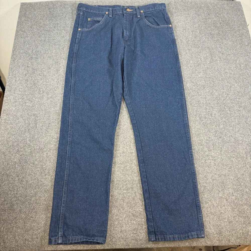 Wrangler Jeans Mens 36x34 (Fits 34x34) Blue Cowboy Cut Relaxed Fit Denim 1031MWZ